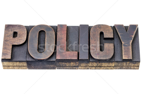 policy word in wood type Stock photo © PixelsAway