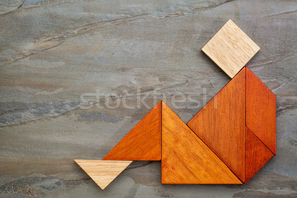 tangram sitting figure Stock photo © PixelsAway