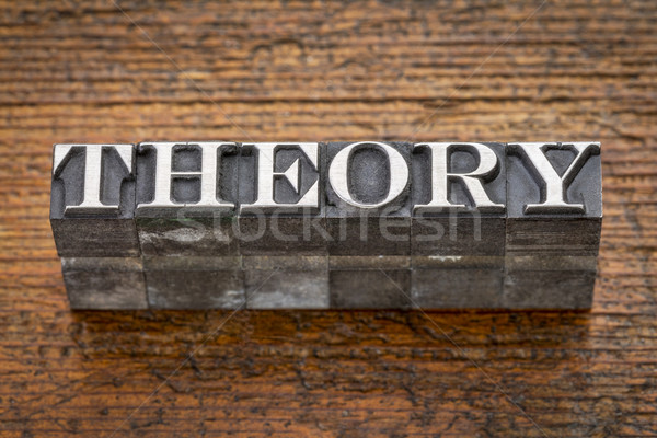 Stock photo: theory word in metal type
