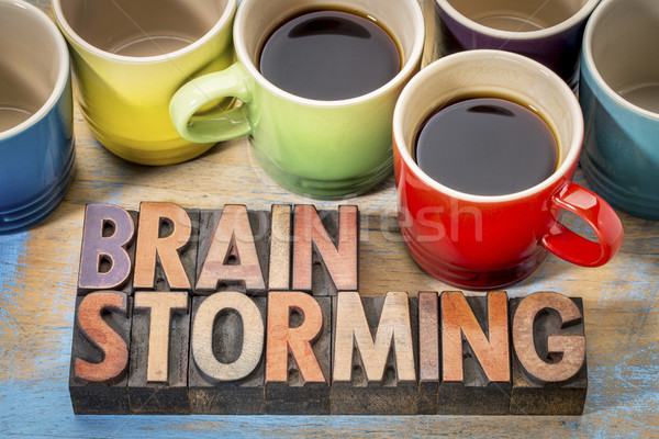 Stock photo: brainstorming word abstract in wood type