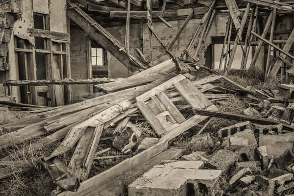 collapsed old wooden house  Stock photo © PixelsAway