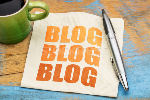 blogging concept on a napkin Stock photo © PixelsAway