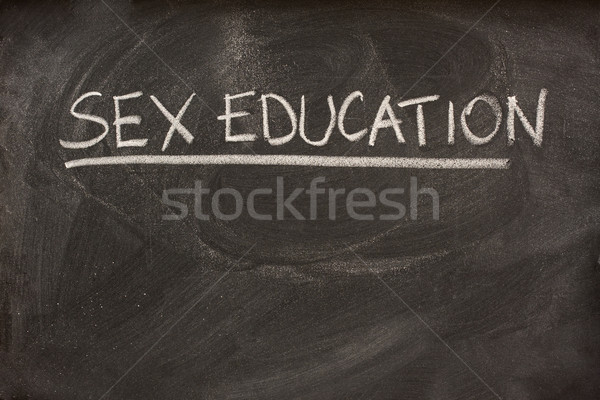 Szex oktatás osztály téma iskolatábla fehér Stock fotó © PixelsAway
