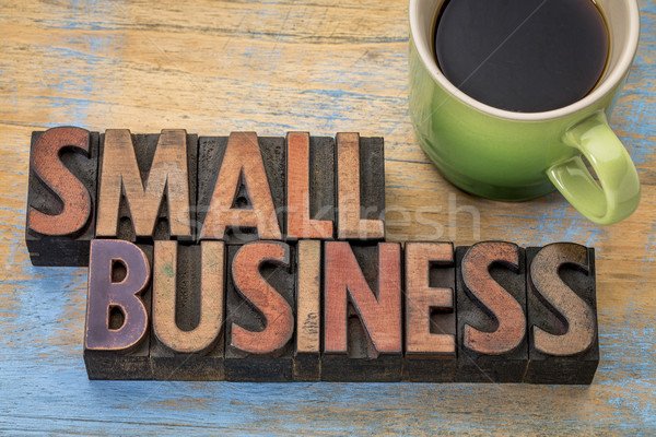 small business banner in wood type Stock photo © PixelsAway