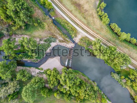 river diversion dam - aerial view Stock photo © PixelsAway
