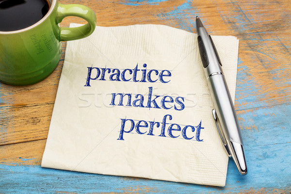 practice makes perfect on napkin Stock photo © PixelsAway