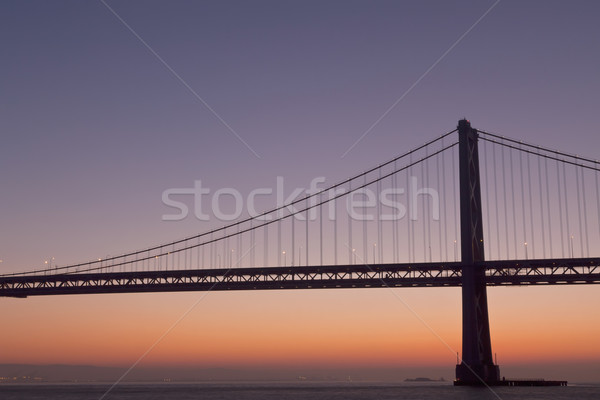側影 吊橋 細節 黎明 舊金山 商業照片 © PixelsAway