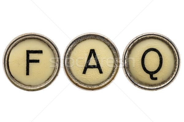 Faq souvent questions acronyme vieux machine à écrire Photo stock © PixelsAway