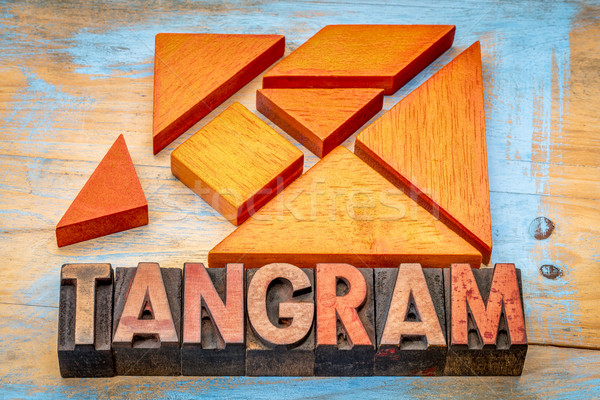 wooden tangram  puzzle Stock photo © PixelsAway