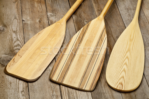 ストックフォト: 木製 · カヌー · 3 · 異なる · グランジ