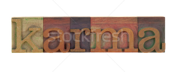 Karma słowo vintage drewna typu Zdjęcia stock © PixelsAway