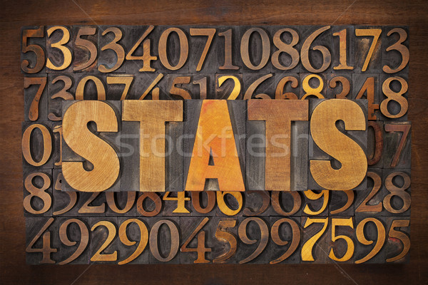 stats (statistics) word in wood type Stock photo © PixelsAway