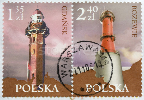 Lighthouses on two post stamps from Poland Stock photo © PixelsAway