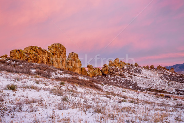 Stock fotó: Hátgerinc · sziklaformáció · hegyek · északi · Colorado · tél