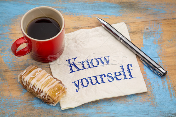 Know yourself concept on napkin Stock photo © PixelsAway