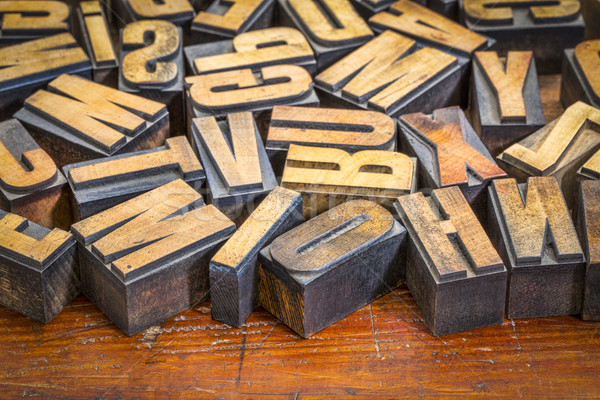 vintage letterpress wood type prinitng blocks Stock photo © PixelsAway