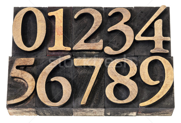 numbers in wood type Stock photo © PixelsAway