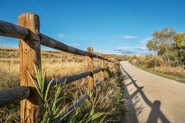 wooden fence and bike trail Stock photo © PixelsAway