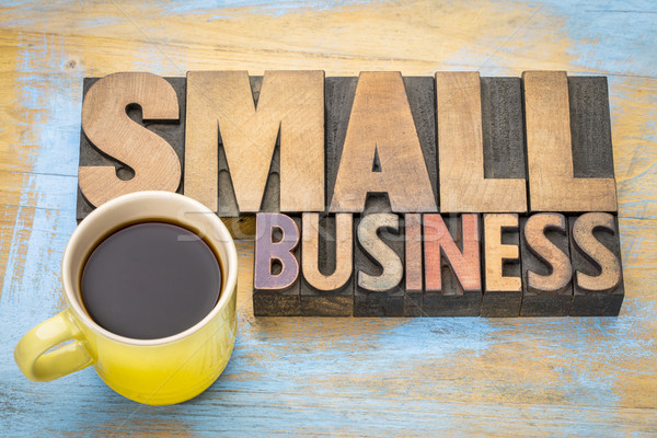 small business banner in letterpress wood type Stock photo © PixelsAway