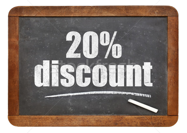 twenty percent discount blackboard sign Stock photo © PixelsAway