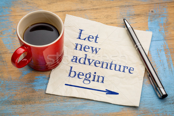 Let new adventure begin napkin concept Stock photo © PixelsAway