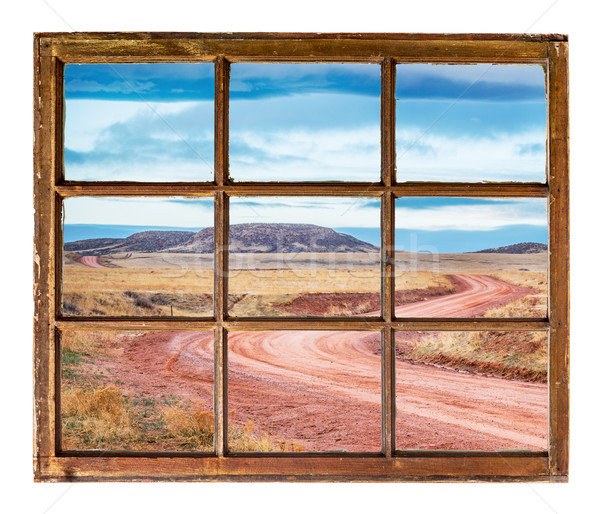 Windig Ranch Straße Jahrgang Grunge Schärpe Stock foto © PixelsAway