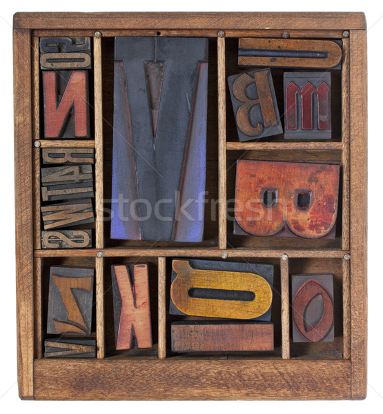 antique letterpress printing blocks Stock photo © PixelsAway