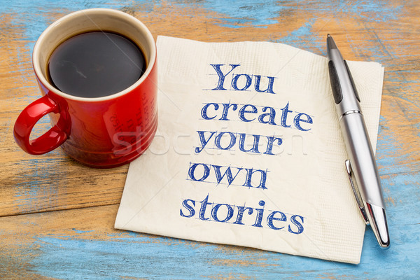 自己的 手寫 餐巾 杯 咖啡 商業照片 © PixelsAway