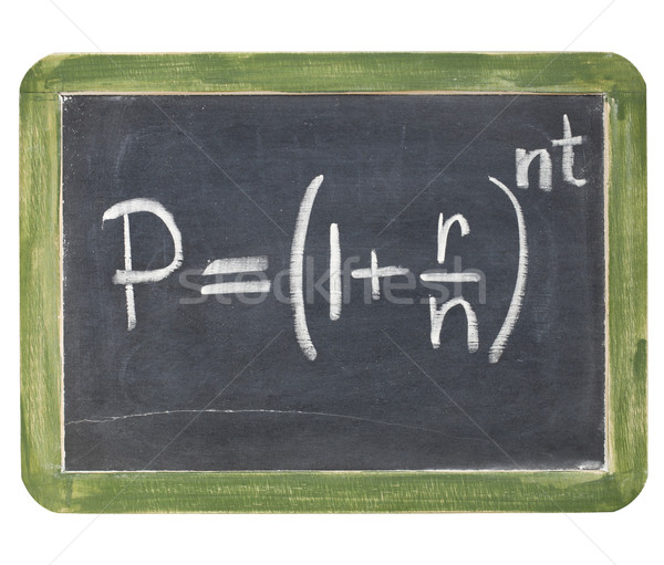 Egyenlet fehér kréta kézírás kicsi iskolatábla Stock fotó © PixelsAway