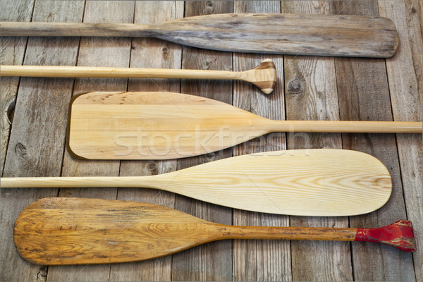 Canoa diferente forma grunge madeira Foto stock © PixelsAway