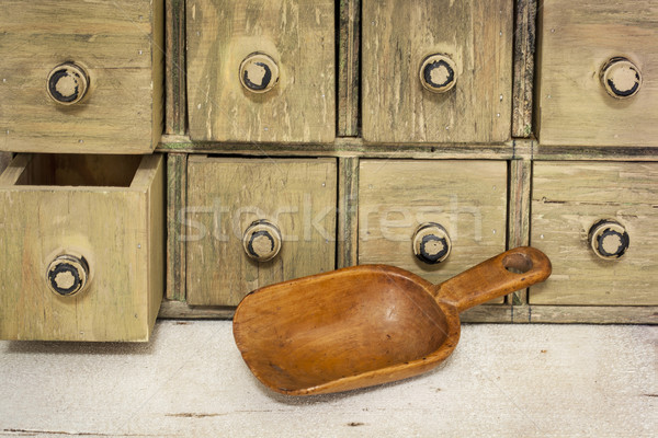 empty rustic wooden scoop Stock photo © PixelsAway