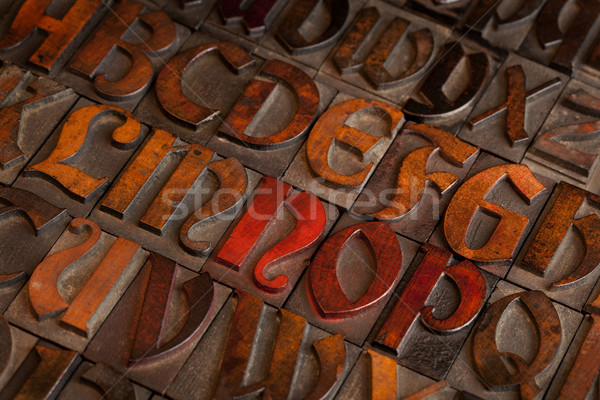 Antic imprimare blocuri alfabet abstract Imagine de stoc © PixelsAway