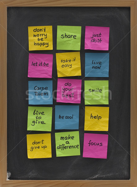 blackboard with uplifting and motivational reminders Stock photo © PixelsAway