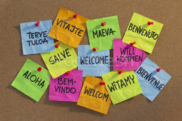 歓迎 アロハ ダース 言語 イタリア語 英語 ストックフォト © PixelsAway