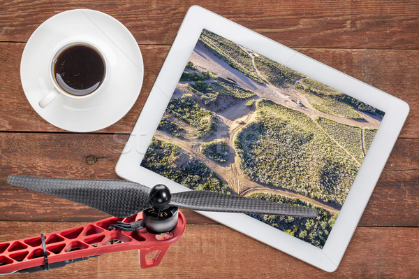 aerial desert landscape on tablet Stock photo © PixelsAway