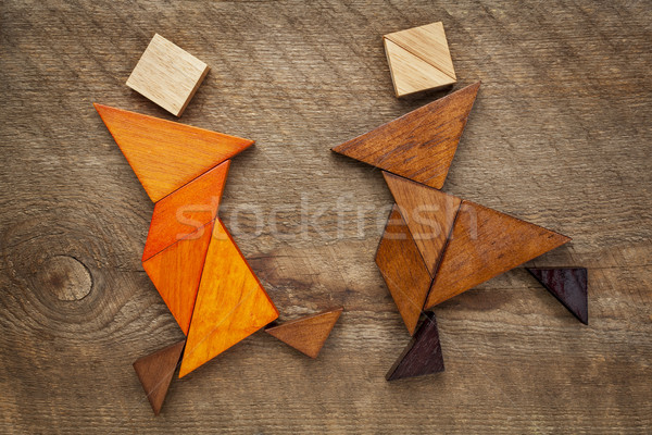 dancing tangram figures Stock photo © PixelsAway