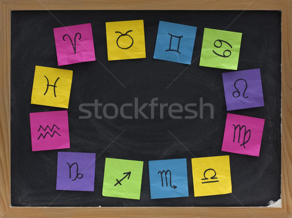western zodiac symbols on blackboard Stock photo © PixelsAway