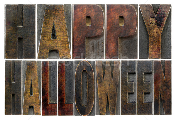 Happy Halloween in wood type Stock photo © PixelsAway