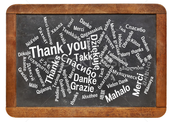 [[stock_photo]]: Merci · nuage · de · mots · différent · langues · vintage · écran