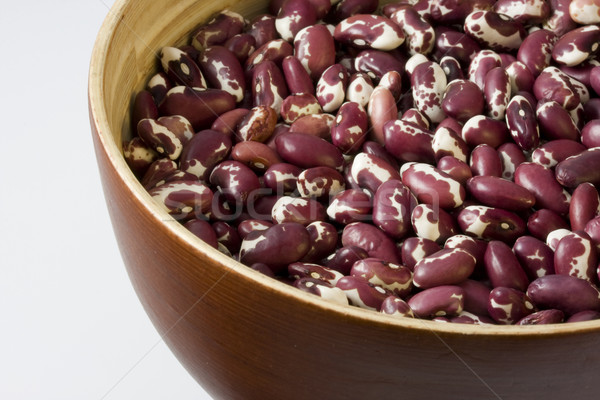 wooden, round bowl of anasazi beans Stock photo © PixelsAway