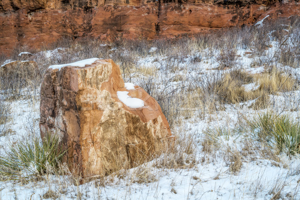 砂岩 岩 懸崖 冬天 風景 公園 商業照片 © PixelsAway