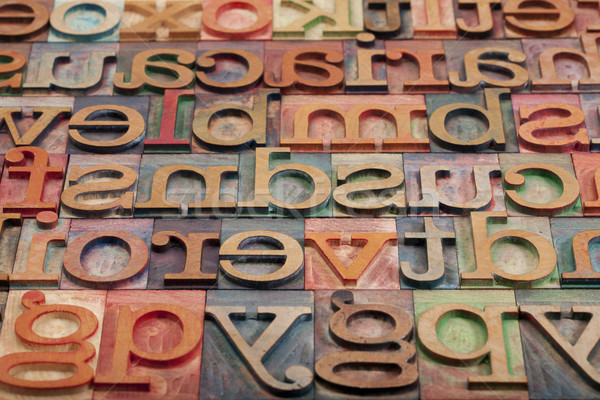 Buchdruck Alphabet abstrakten Jahrgang Holz Druck Stock foto © PixelsAway