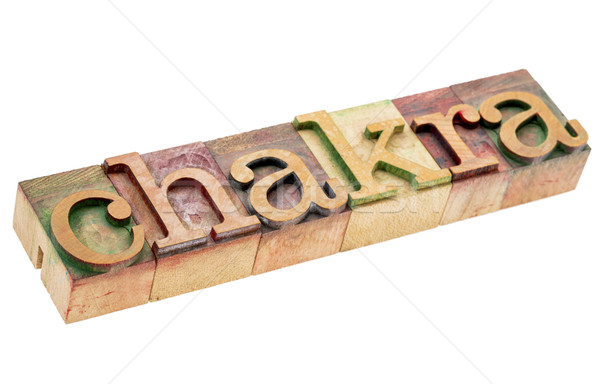 chakra word in wood type Stock photo © PixelsAway
