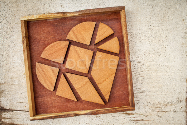 összetört szív darabok doboz hagyományos kínai puzzle Stock fotó © PixelsAway
