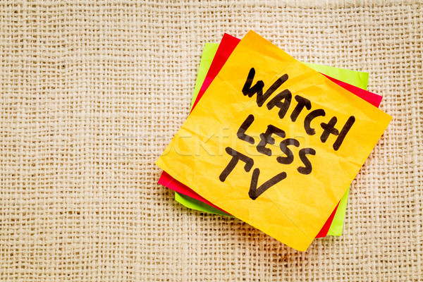 watch less TV on sticky note Stock photo © PixelsAway