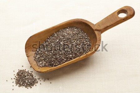 black chia seeds on wooden spoon Stock photo © PixelsAway