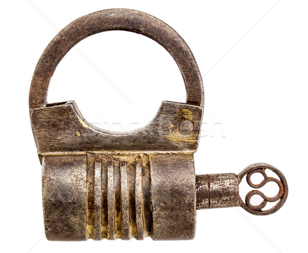 vintage  iron padlock isolated Stock photo © PixelsAway