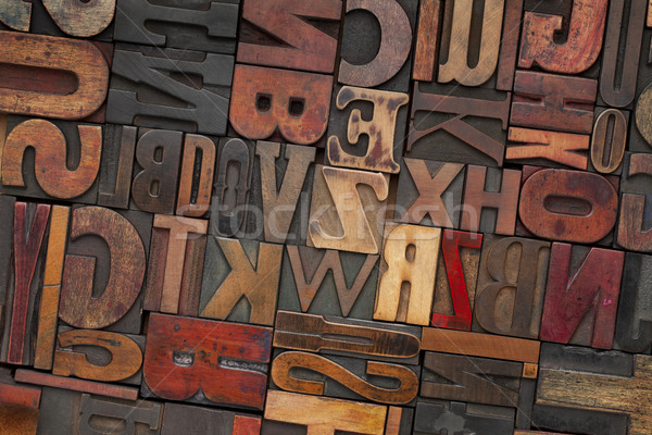 Jahrgang Holz Buchdruck Typ antiken Druck Stock foto © PixelsAway