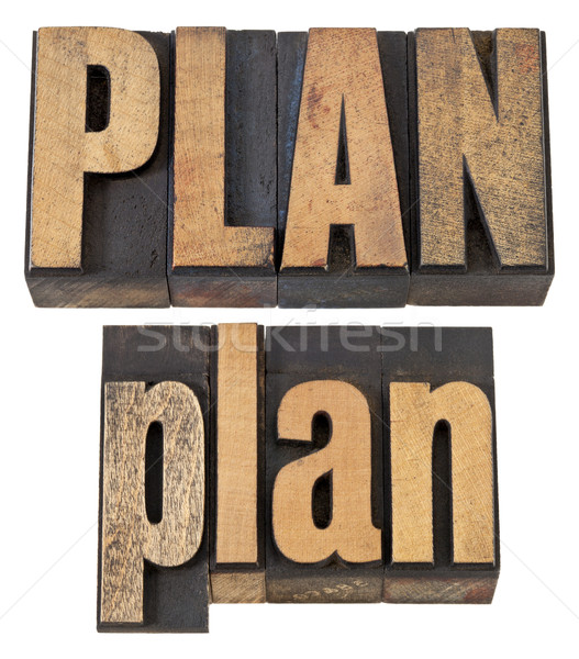 plan word in letterpress wood type Stock photo © PixelsAway