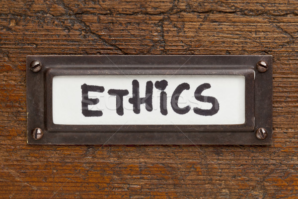 ethics tag - file cabinet label Stock photo © PixelsAway